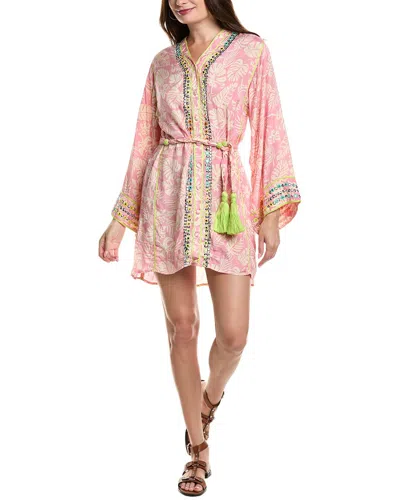 Miss June Kimono Sleeve Shirtdress In Pink