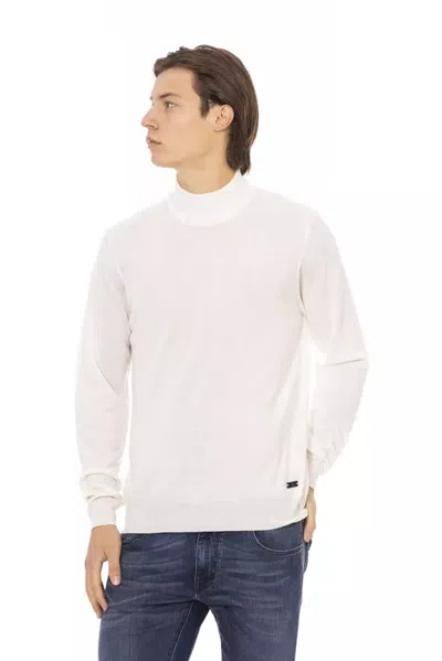 Baldinini Trend White Fabric Men Sweater In White