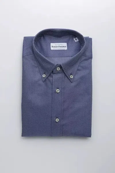Robert Friedman Blue Cotton Shirt In Blue