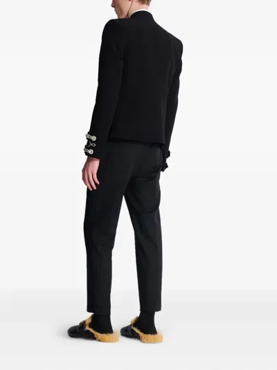 Balmain Spencer Slim-fit Crystal-embellished Crepe Blazer In Black