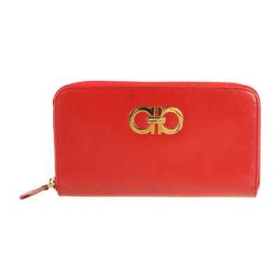 Pre-owned Ferragamo Gancini Leather Long Wallet (bi-fold) () In Multi