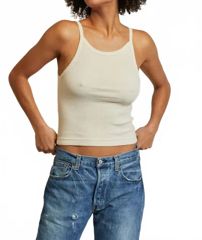 Perfectwhitetee Bonnie Ribbed Tank Top In Sugar In Neutral