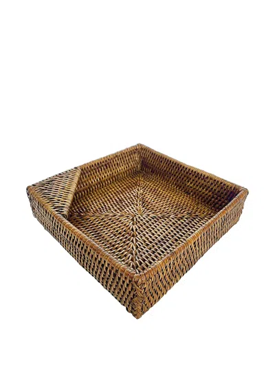Sambonet Square-shape Napkin Holder In Brown