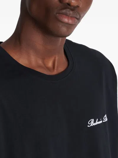Balmain Écusson-embroidered Denim Cap In Black