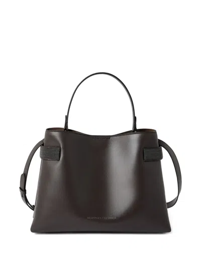 Brunello Cucinelli Essence Leather Tote Bag