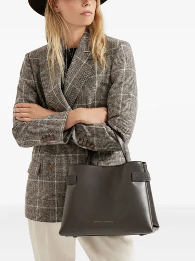 Brunello Cucinelli Essence Leather Tote Bag