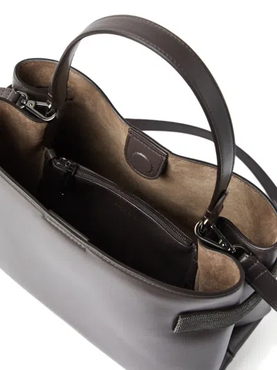 Brunello Cucinelli Essence Leather Tote Bag