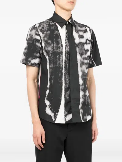 Dunhill Abstract-print Short-sleeve Shirt In Black