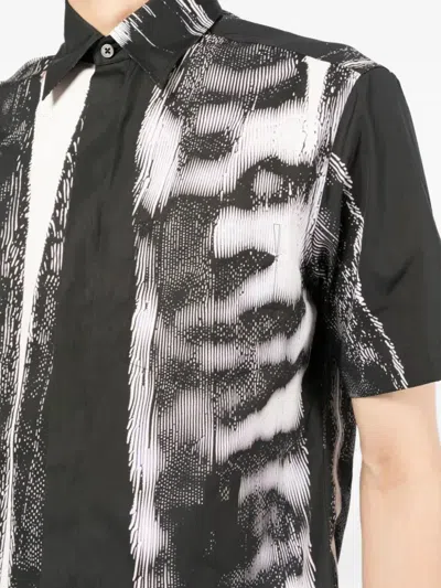 Dunhill Abstract-print Short-sleeve Shirt In Black