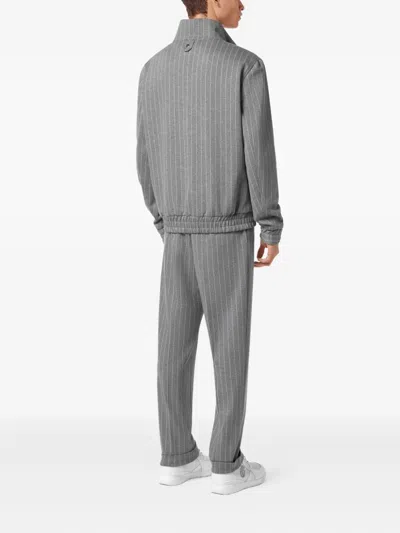 Billionaire Pinstripe Zip-up Jacket In Gray