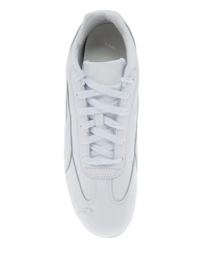 Puma Speedcat White Low Top Sneakers With Embossed Logo On The Tongue And Contrasting Sole In Leather Uni In White