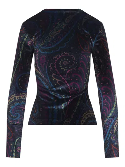 Etro Velvet Top In Multi