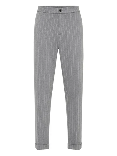 Billionaire Pinstripe-pattern Trousers In Gray