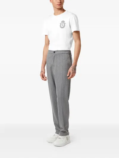 Billionaire Pinstripe-pattern Trousers In Gray