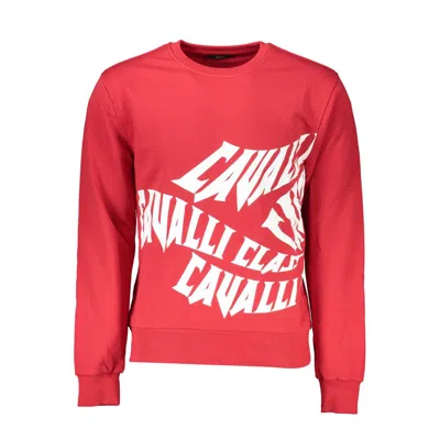 Cavalli Class Red Cotton Men Sweater In Red