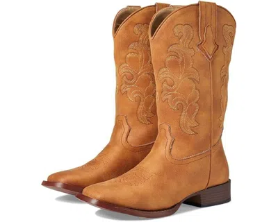 Roper Cowboy Classic Women's Us 7 Brown Square Toe Mid Calf Western Boot Khd238