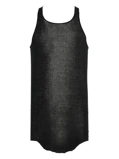 Rick Owens Basic Rib Tank Top In Black