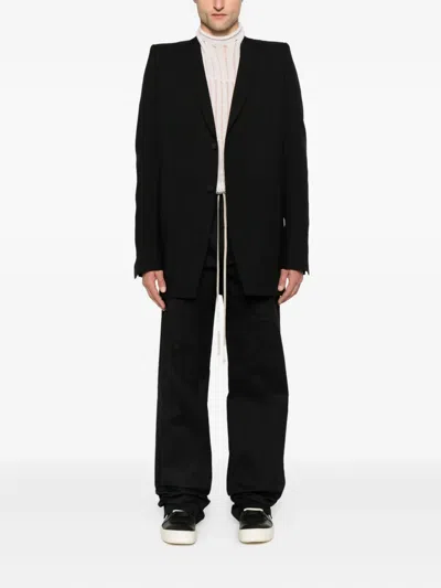Rick Owens Dirt Tailored Ls Blazer In Black