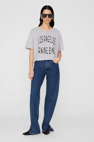 Anine Bing Johnny Cropped Tee - Grey L