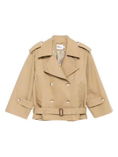 Self-portrait Self Portrait Women Beige Gabardine Trench Jacket In Neutral