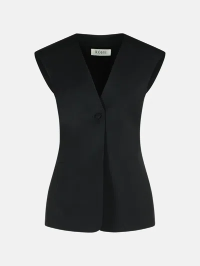 Rohe Sleeveless Blouse In Black Virgin Wool Blend