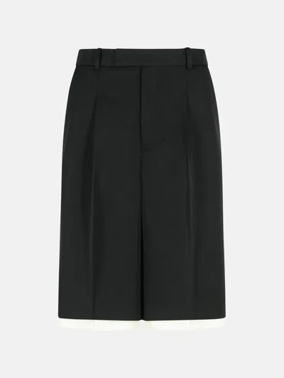 Rohe Bermuda Shorts In Black Virgin Wool Blend