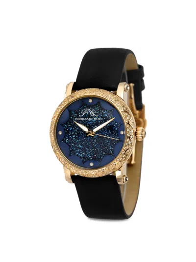 Porsamo Bleu Women's Genevieve 38mm Stainless Steel, Topaz & Leather Strap Watch