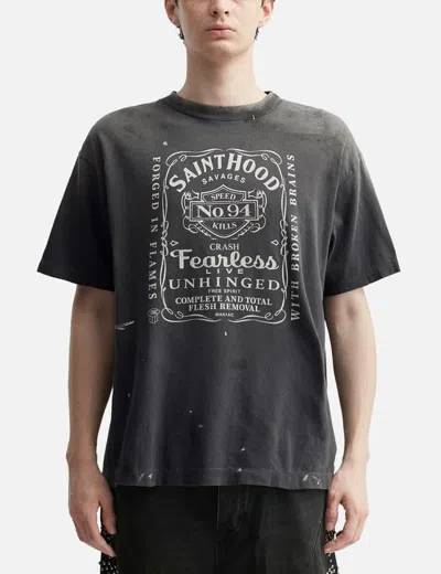 Saint Michael Saint Mxxxxxx × Neighborhood Sthd.fearless Short Sleeve T-shirt In Black