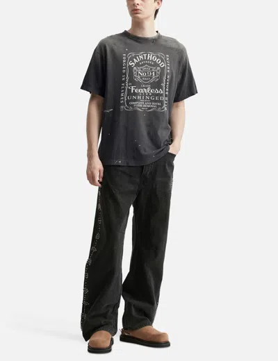Saint Michael Saint Mxxxxxx × Neighborhood Sthd.fearless Short Sleeve T-shirt In Black
