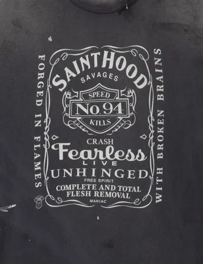 Saint Michael Saint Mxxxxxx × Neighborhood Sthd.fearless Short Sleeve T-shirt In Black