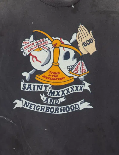 Saint Michael Saint Mxxxxxx × Neighborhood Sthd.pray Short Sleeve T-shirt In Black