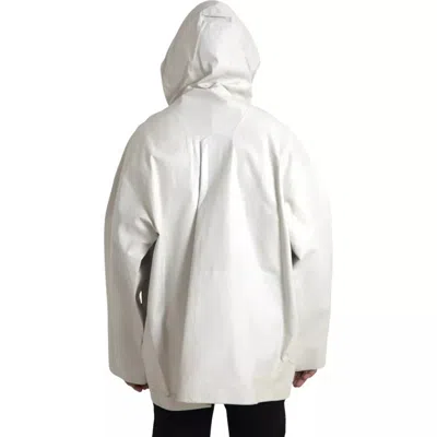 Bottega Veneta White Leather Men Waterproof Jacket Blouson In White