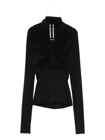 Rick Owens Cut Out-detail Top In Black