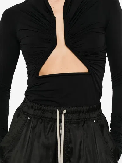Rick Owens Cut Out-detail Top In Black
