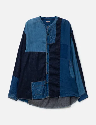 Kapital Indigo Patchwork Kathmandu Shirt In Blue