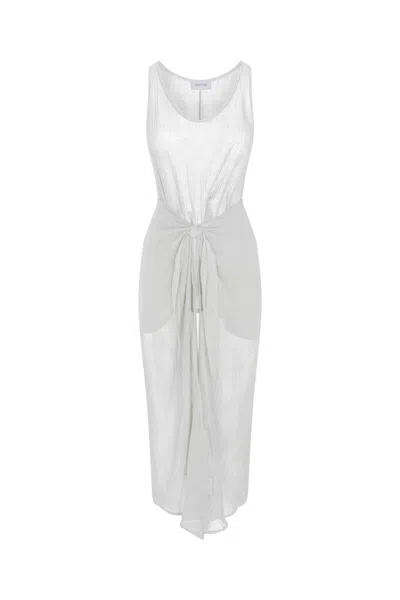 Anemos D.k. Midi Wrap Dress In Woven Cotton Gauze