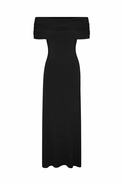 Anemos Ruched Off-the-shoulder Maxi Dress In Compact Jersey