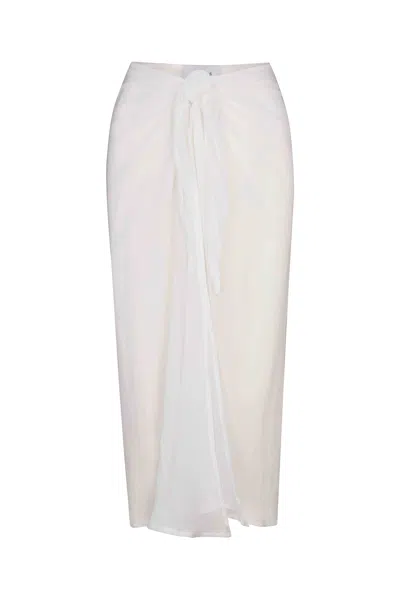 Anemos Wrap Midi Skirt Cover Up In Woven Cotton Gauze