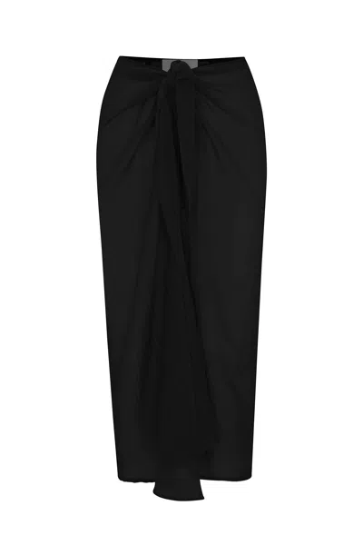 Anemos Wrap Midi Skirt Cover Up In Woven Cotton Gauze