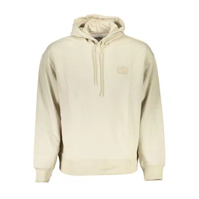 Calvin Klein Beige Long-sleeved Hooded Sweatshirt In White