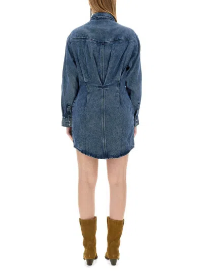 Isabel Marant Liliko Denim Shirt Minidress In Blue