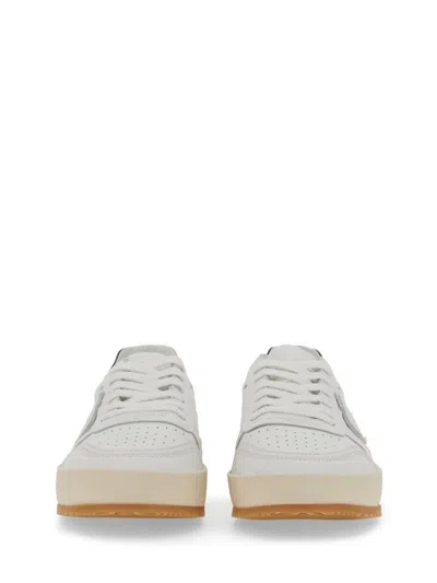 Philippe Model Elevated White Sneakers With Subtle Perforations