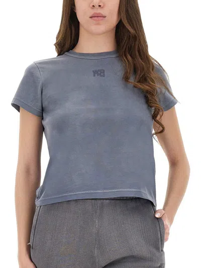 Alexander Wang T T By Alexander Wang Essential Shrunk T-shirt In Gray