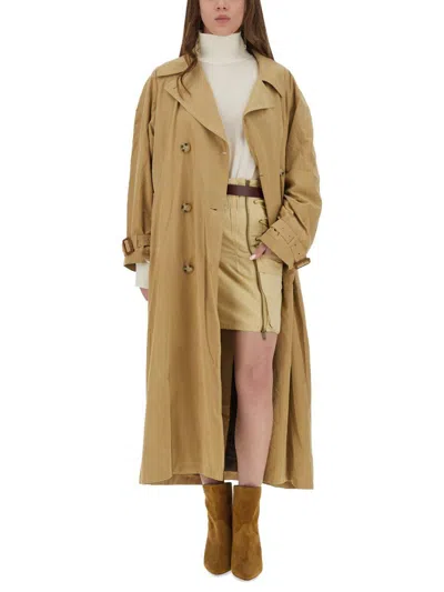 Isabel Marant Elea Nylon Trench Coat In Orange