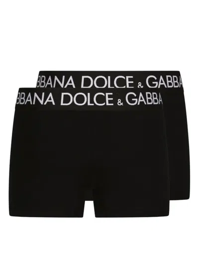 Dolce & Gabbana Confezione Da Due Boxer In Black