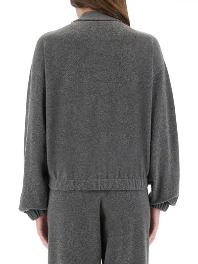 Fabiana Filippi Grey Wool Silk Cashmere Sweatshirts In Gray