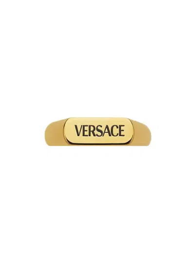 Versace Women Logo Ring In Gold