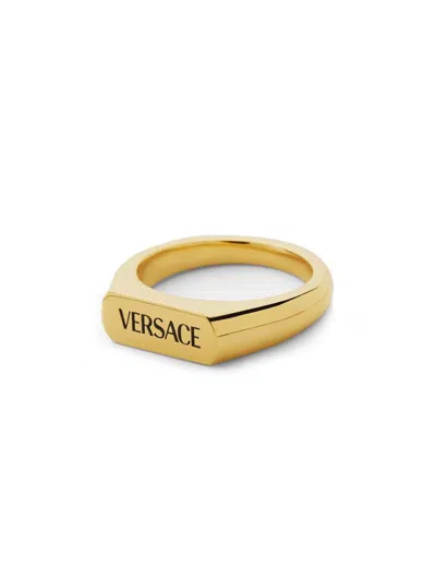 Versace Women Logo Ring In Gold