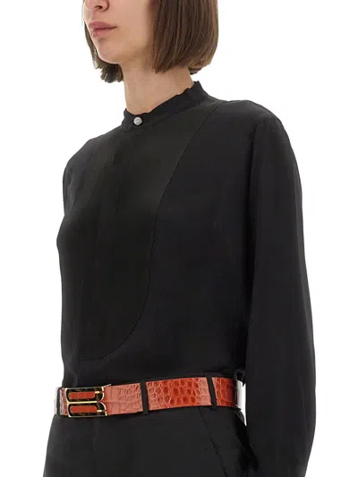 Victoria Beckham Silk Shirt In Black