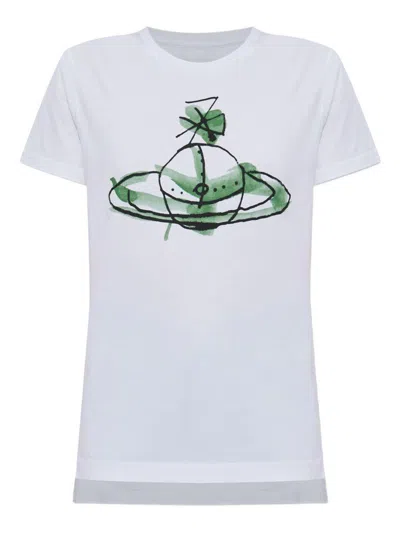 Vivienne Westwood Orb Printed Crewneck T-shirt In White